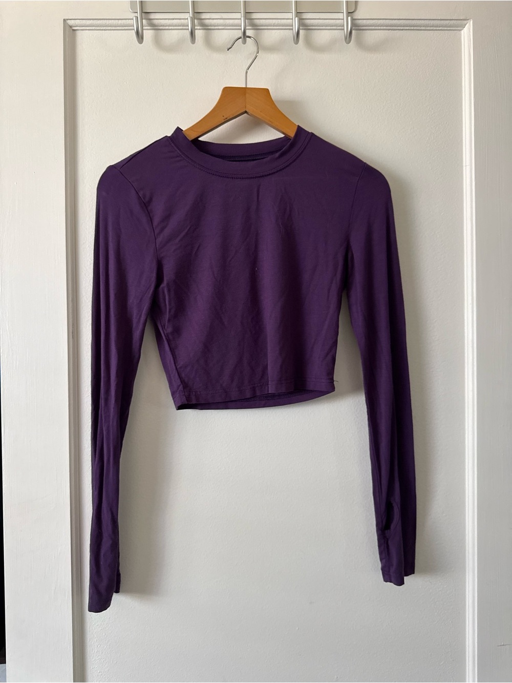Dazy Long Sleeve Purple Crop Top